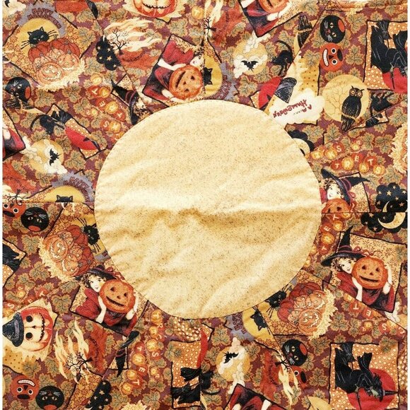 Vintage Halloween Handmade Quilted Table Topper Centerpiece Pumpkin Witch BAGS1 - Picture 5 of 5